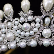 "Novalia" Pearl Bridal Tiara width=100 