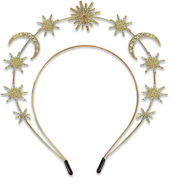 "Diana" Golden Stars and Moons Crown