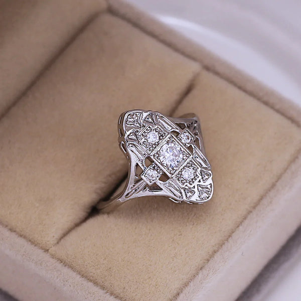 "Marcellon" Geometric Rhinestone Ring