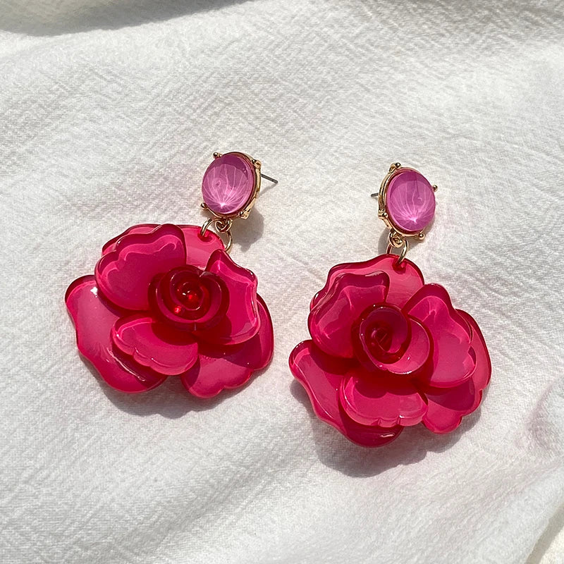 "Zephyrith" Rose Drop Earrings