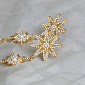 "Stellanis" Pearl Star Drops width=100 