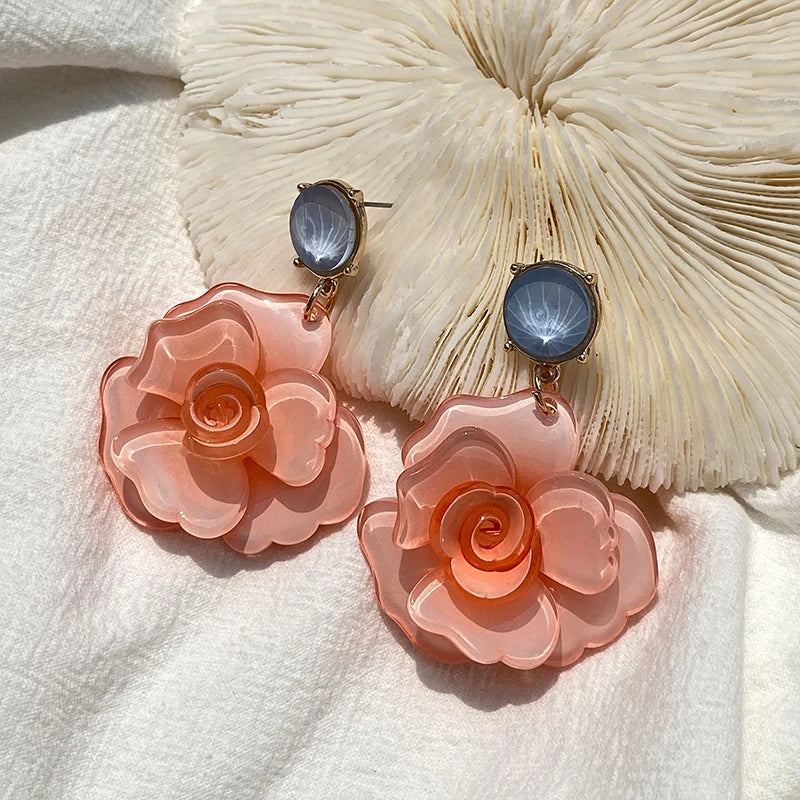 "Zephyrith" Rose Drop Earrings