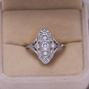 "Marcellon" Geometric Rhinestone Ring width=100 