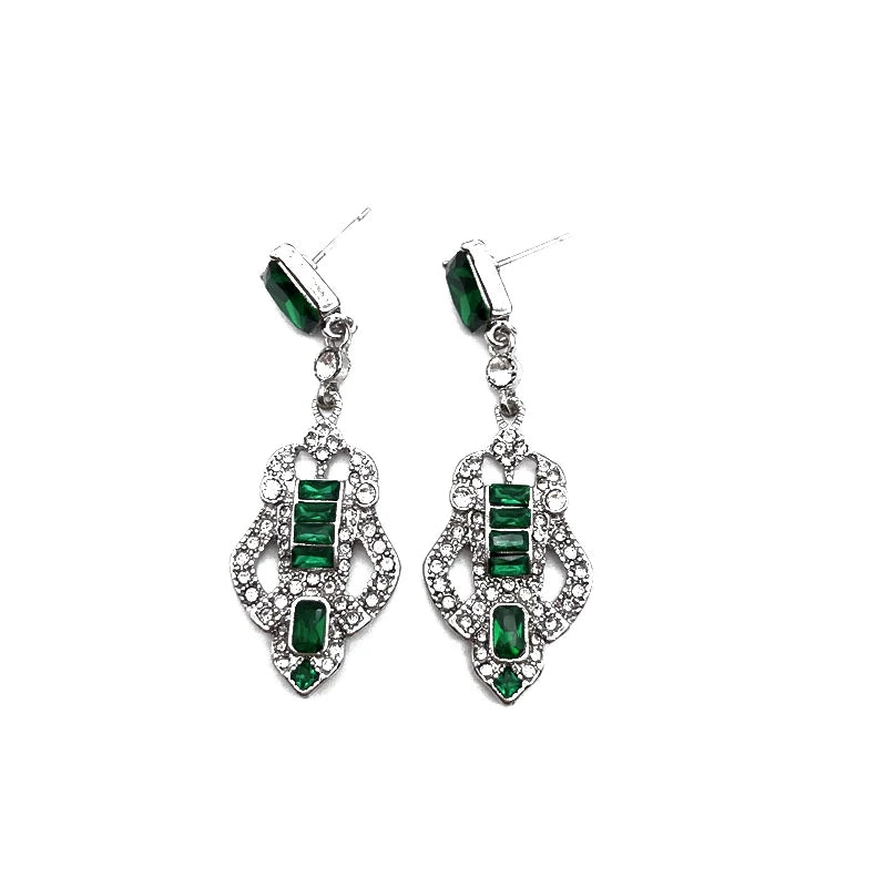 "Silvarae" Rhinestone Deco Earrings