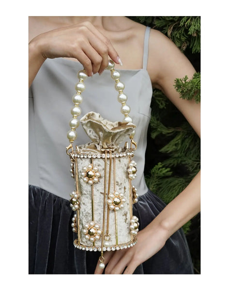 "Perlith" Pearl Bucket Clutch