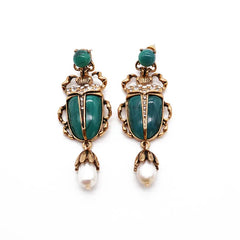 "Crescinia" Beetle Earrings