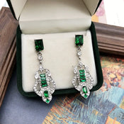 "Silvarae" Rhinestone Deco Earrings width=100 