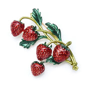 "Cerynthis" Enamel Strawberry Brooch width=100 