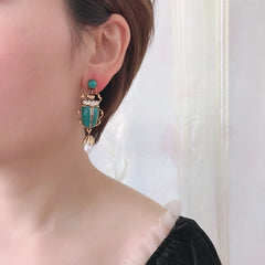 "Crescinia" Beetle Earrings