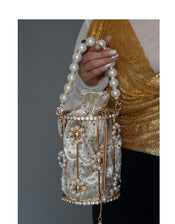 "Perlith" Pearl Bucket Clutch width=100 