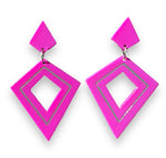 Retro Diamond Dangle Earrings by Lipstick & Chrome -PLUM-0