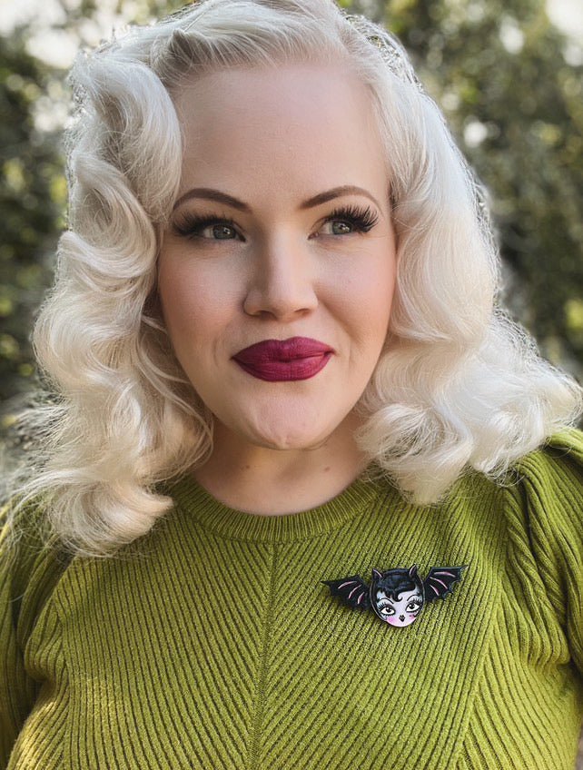 Lily the Vamp Brooch by Miss Fluff x Lipstick & Chrome-3