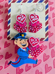 Valentine's Happy Mail Brooch & Earrings Set by 50's Vintage Dame x Lipstick & Chrome-0