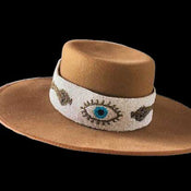 "Lumina" Hand Beaded Snake Belt - White width=100 