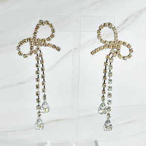Crystal Bow Drop Earrings-3