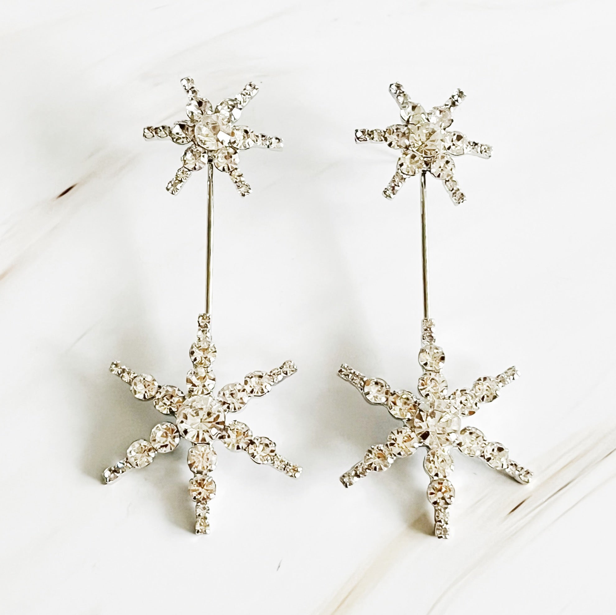 Double Starburst Statement Earrings-3