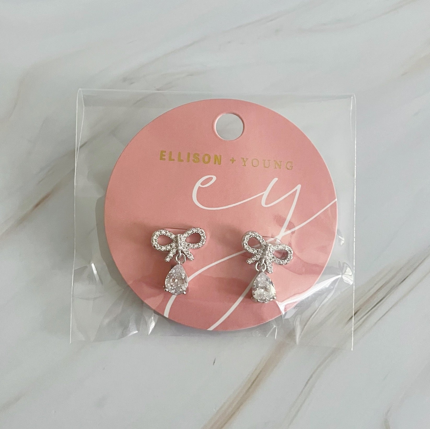 Sparkly Bow Teardrop Earrings-4