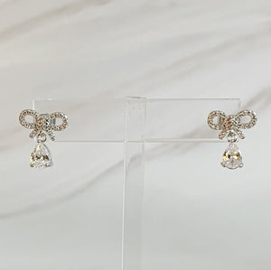 Sparkly Bow Teardrop Earrings-1