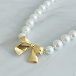 Bow And Pearls Necklace-0