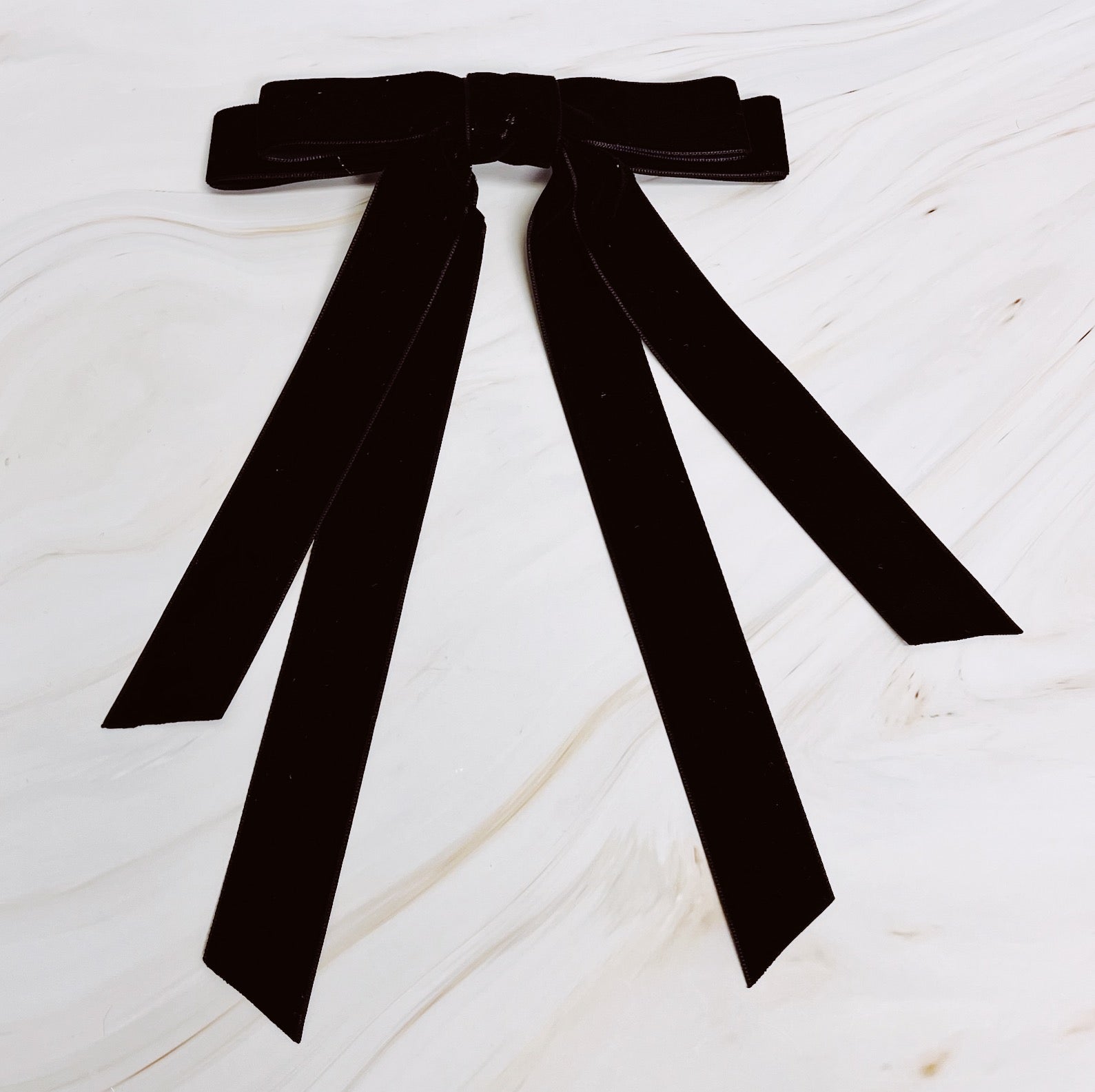 Double Bow Double Sash Velvet Hair Clip-4