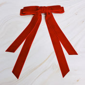 Double Bow Double Sash Velvet Hair Clip-3 width=100 