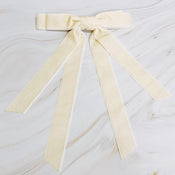 Double Bow Double Sash Velvet Hair Clip-2 width=100 
