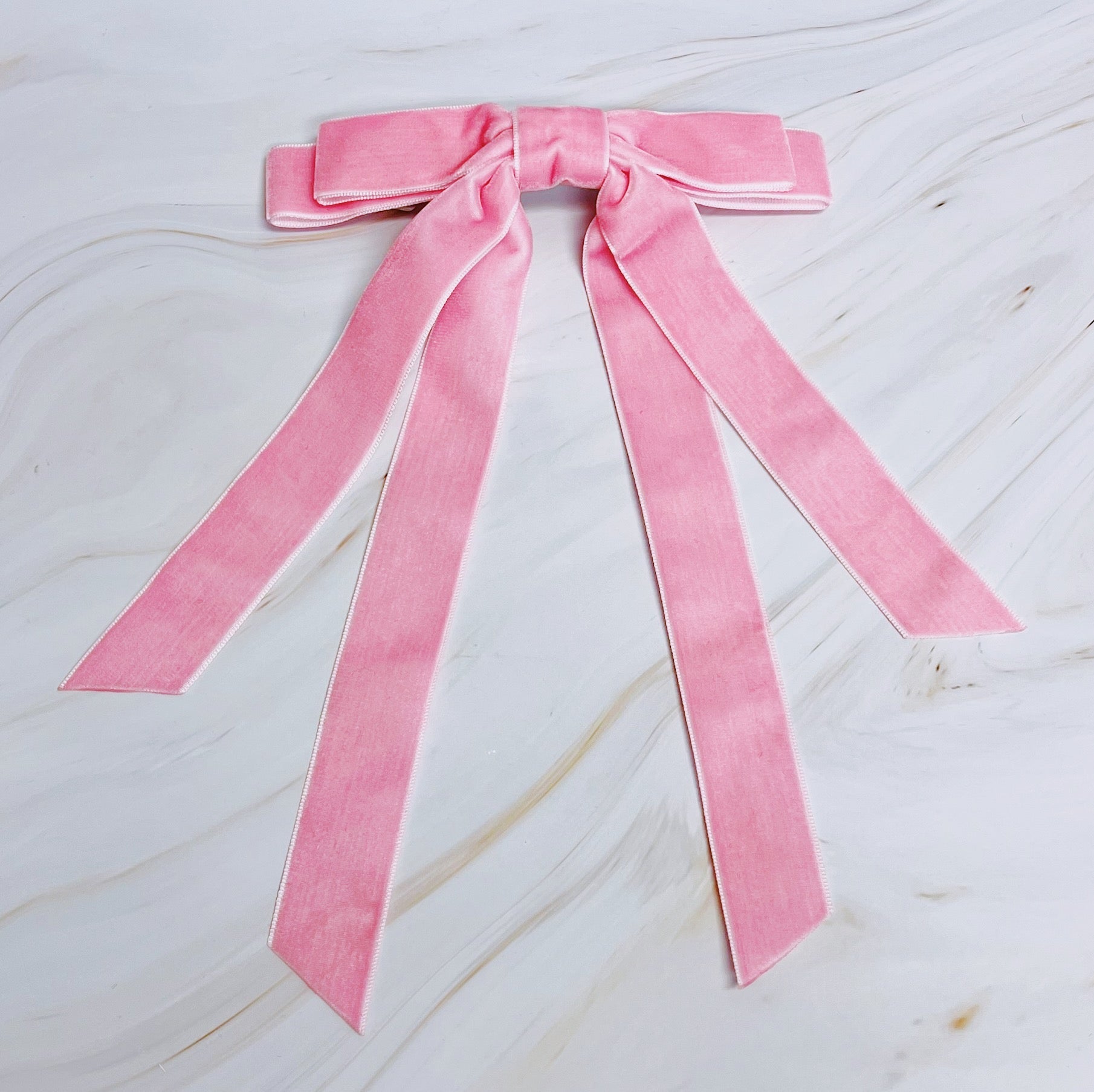 Double Bow Double Sash Velvet Hair Clip-1