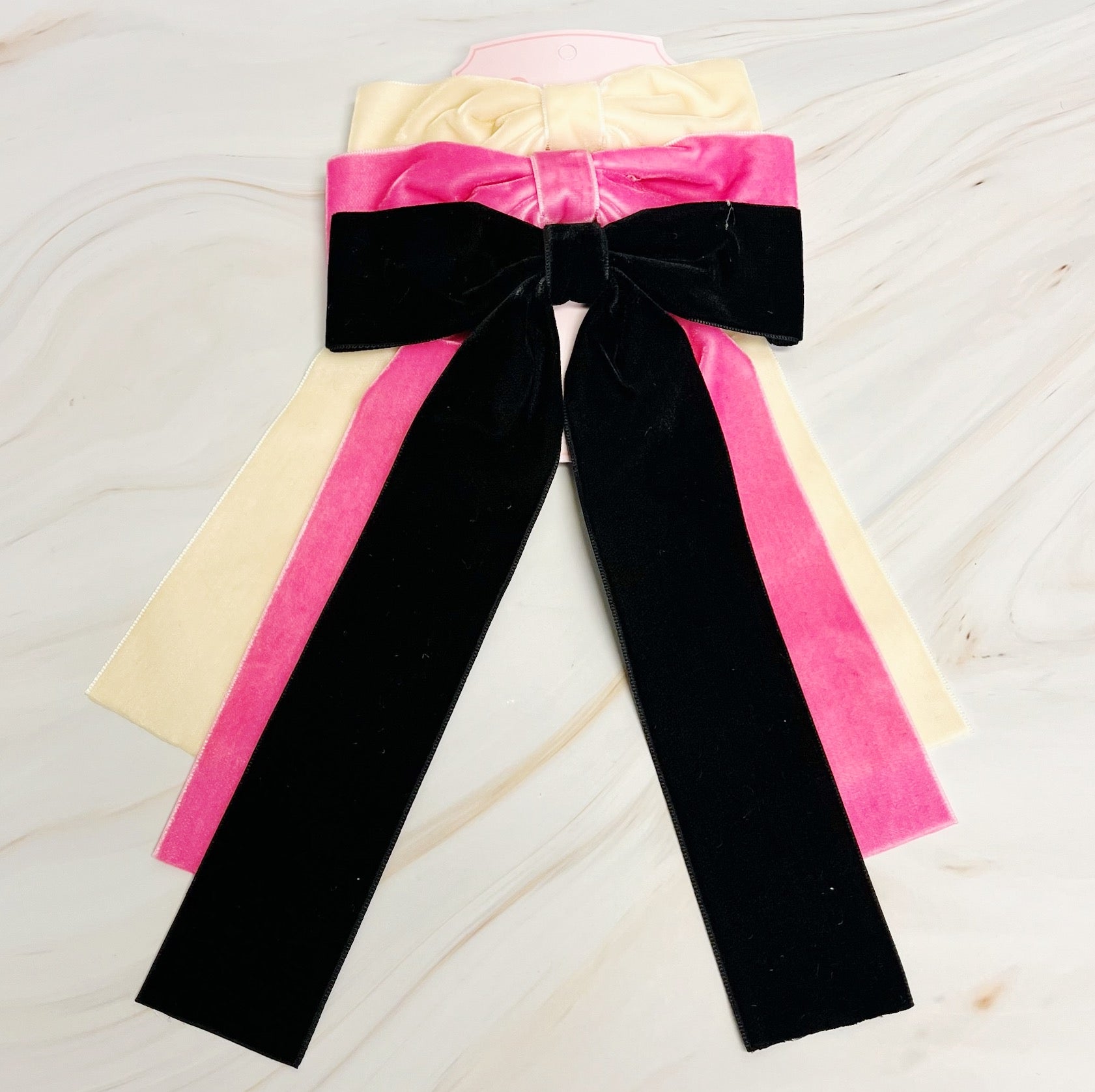 Simply Velvet Bow Hair Clip Set Of 3-1