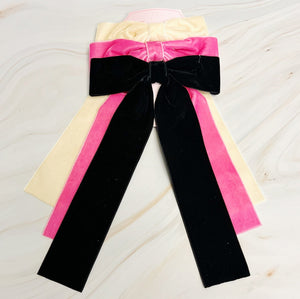 Simply Velvet Bow Hair Clip Set Of 3-1