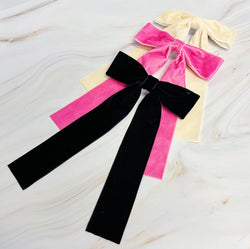 Simply Velvet Bow Hair Clip Set Of 3-0 width=100 