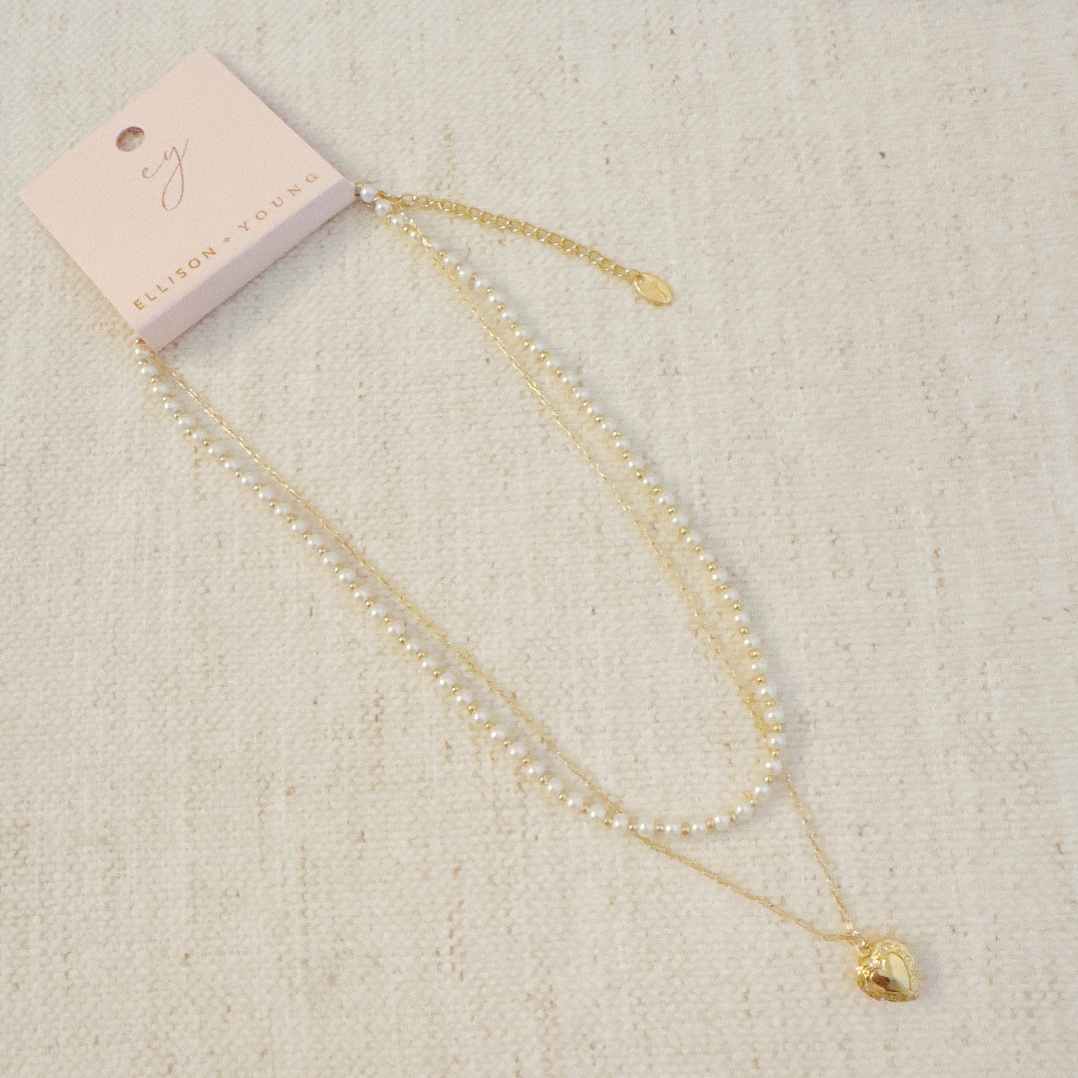 Pearls And Heart Locket Layered Necklace-3
