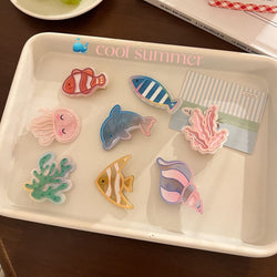 PAWSOME PETS NEW YORK Hand-painted OCEAN COLLECTION Hair Clip #13 | Eco-Friendly-1 width=100 