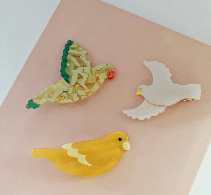 PAWSOME PETS NEW YORK Hand-painted BIRDS COLLECTION Hair Clip # 5 | Eco-Friendly-2