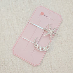 Shining Moon And Star Bobby Pin Set Of 2-1 width=100 