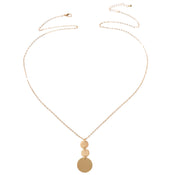 Unique Gold Chain Geometric Round Disc Minimalist Charm Necklace Trendy Jewelry-4 width=100 