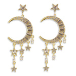 "Reverie" Moon and Star Dangle Earrings