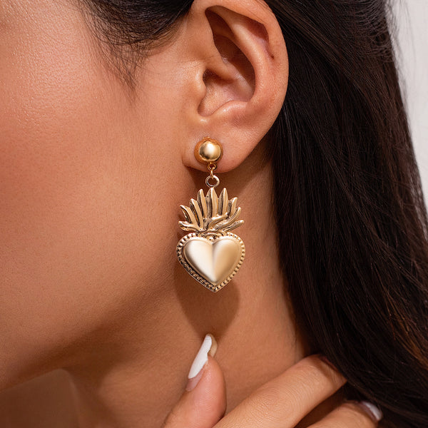 Golden Heartbeat Earrings