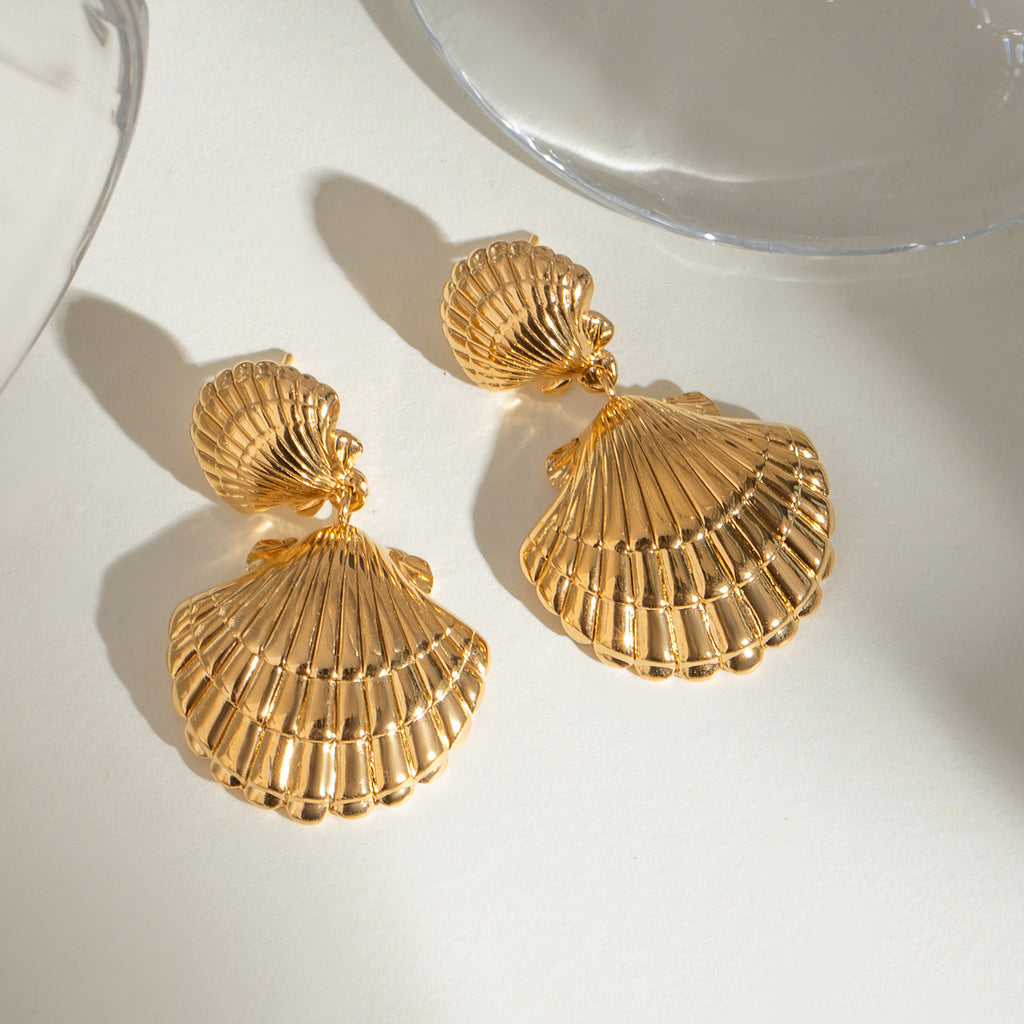 Golden Seashell Earrings