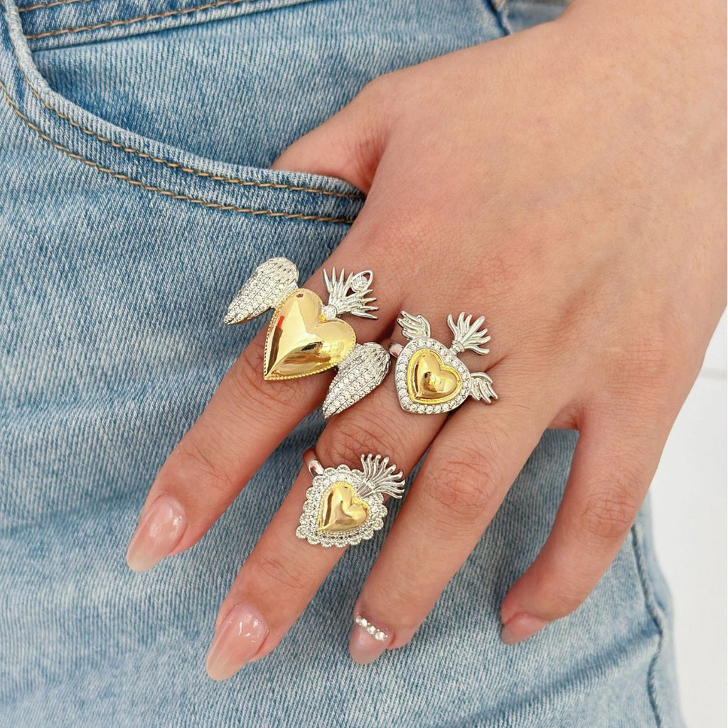 "Celestine" Adjustable Retro Gold & Silver Ring