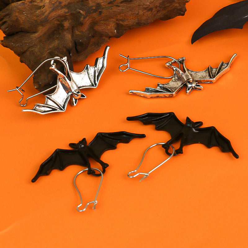 Retro Bat Pendant Earrings