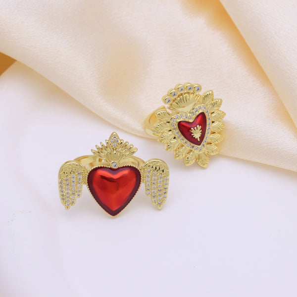 Sunlit Shell Heart Ring