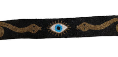 "Lumina" Beaded Snake Belt - Black