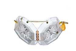 Perfume Bottle Clear Flower Cut Acrylic Box Clutch-Gray-3 width=100 