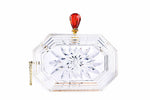 Perfume Bottle Clear Flower Cut Acrylic Box Clutch-Clear-0