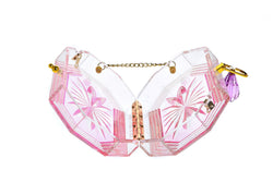 Perfume Bottle Clear Flower Cut Acrylic Box Clutch-Pink-4 width=100 