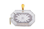Perfume Bottle Clear Flower Cut Acrylic Box Clutch-Gray-0