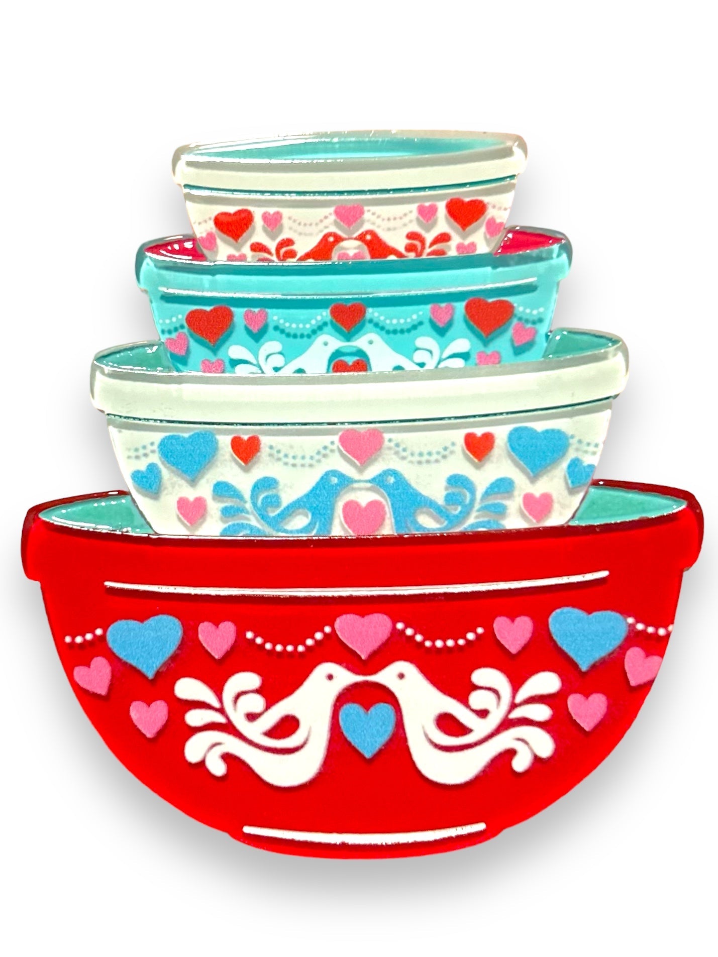 Lovebirds Nesting Bowls Brooch by Lipstick & Chrome-0