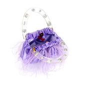 Regal Purple Diamond-Adorned Feather Acrylic Top Handle Bag-1 width=100 
