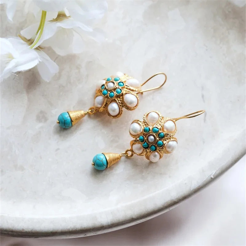 "Myrisse" Turquoise Dangle Earrings