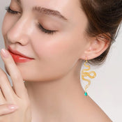 "Fortunata" Snake Drop Earrings width=100 